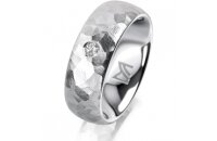 Ring 18 Karat Weissgold 7.0 mm diamantmatt 1 Brillant G...