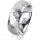 Ring 18 Karat Weissgold 7.0 mm diamantmatt 1 Brillant G vs 0,065ct