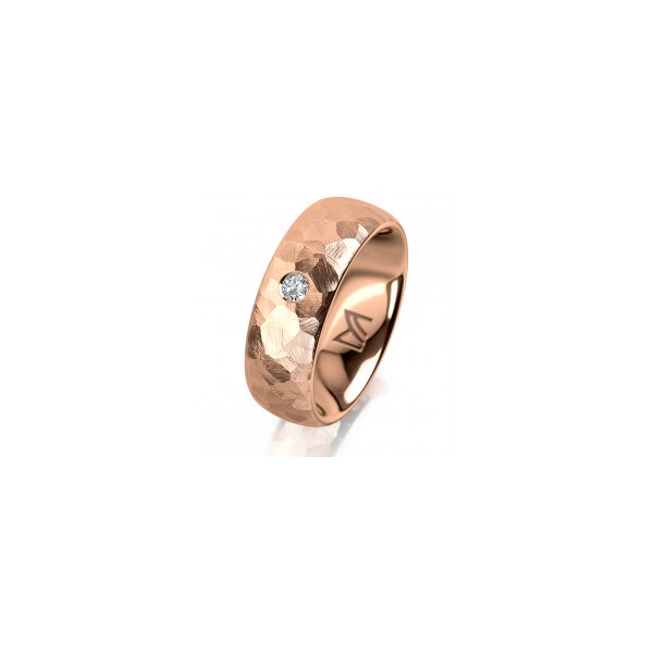 Ring 14 Karat Rotgold 7.0 mm diamantmatt 1 Brillant G vs 0,065ct