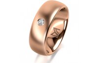 Ring 18 Karat Rotgold 7.0 mm l&auml;ngsmatt 1 Brillant G...