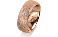 Ring 18 Karat Rotgold 7.0 mm kristallmatt 1 Brillant G vs...