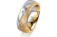 Ring 14 Karat Gelb-/Weissgold 7.0 mm kristallmatt 1...