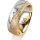 Ring 18 Karat Gelb-/Weissgold 7.0 mm kristallmatt 1 Brillant G vs 0,065ct