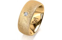 Ring 18 Karat Gelbgold 8.0 mm kreismatt 1 Brillant G vs...