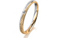 Ring 14 Karat Gelb-/Weissgold 2.5 mm kristallmatt 1...