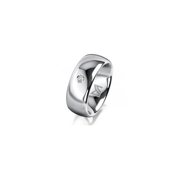 Ring 18 Karat Weissgold 8.0 mm poliert 1 Brillant G vs 0,065ct