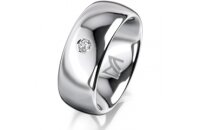 Ring 18 Karat Weissgold 8.0 mm poliert 1 Brillant G vs...