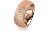 Ring 14 Karat Rotgold 8.0 mm kreismatt 1 Brillant G vs...
