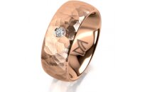 Ring 14 Karat Rotgold 8.0 mm diamantmatt 1 Brillant G vs...