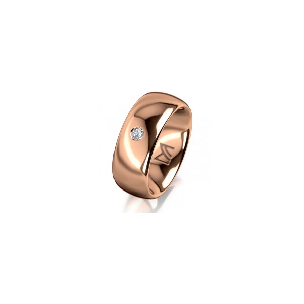 Ring 18 Karat Rotgold 8.0 mm poliert 1 Brillant G vs 0,065ct