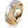 Ring 18 Karat Gelb-/Weissgold 8.0 mm kristallmatt 1 Brillant G vs 0,065ct