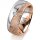 Ring 14 Karat Rot-/Weissgold 8.0 mm kristallmatt 1 Brillant G vs 0,065ct