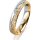 Ring 18 Karat Gelbgold/950 Platin 4.0 mm kristallmatt 4 Brillanten G vs Gesamt 0,020ct