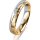 Ring 18 Karat Gelbgold/950 Platin 4.0 mm diamantmatt 4 Brillanten G vs Gesamt 0,020ct