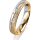 Ring 18 Karat Gelbgold/950 Platin 4.0 mm kristallmatt 5 Brillanten G vs Gesamt 0,035ct