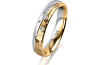 Ring 18 Karat Gelbgold/950 Platin 4.0 mm diamantmatt 5...