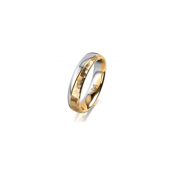 Ring 18 Karat Gelbgold/950 Platin 4.5 mm diamantmatt