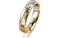 Ring 18 Karat Gelbgold/950 Platin 4.5 mm diamantmatt