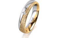 Ring 18 Karat Gelbgold/950 Platin 4.5 mm kristallmatt 1...
