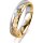 Ring 18 Karat Gelbgold/950 Platin 4.5 mm diamantmatt 1 Brillant G vs 0,025ct