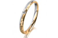 Ring 18 Karat Gelb-/Weissgold 2.5 mm diamantmatt 1...