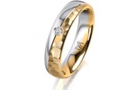 Ring 18 Karat Gelbgold/950 Platin 4.5 mm diamantmatt 1...