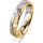 Ring 18 Karat Gelbgold/950 Platin 4.5 mm diamantmatt 1 Brillant G vs 0,035ct