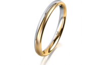 Ring 18 Karat Gelbgold/950 Platin 2.5 mm l&auml;ngsmatt