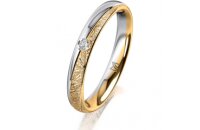 Ring 18 Karat Gelbgold/950 Platin 3.0 mm kristallmatt 1...