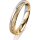 Ring 18 Karat Gelbgold/950 Platin 3.5 mm kristallmatt