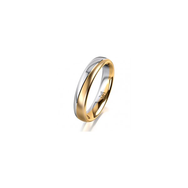 Ring 18 Karat Gelbgold/950 Platin 4.0 mm l&auml;ngsmatt