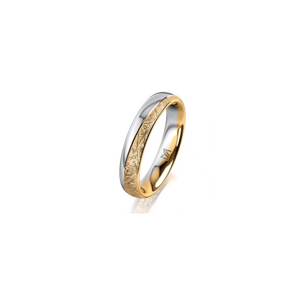 Ring 18 Karat Gelbgold/950 Platin 4.0 mm kristallmatt