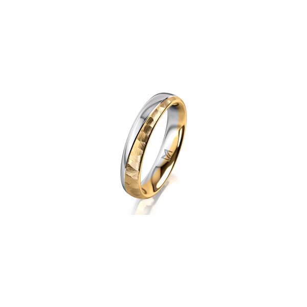 Ring 18 Karat Gelbgold/950 Platin 4.0 mm diamantmatt