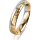 Ring 18 Karat Gelbgold/950 Platin 4.0 mm diamantmatt