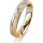 Ring 18 Karat Gelbgold/950 Platin 4.0 mm kreismatt 1 Brillant G vs 0,025ct