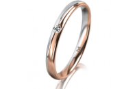 Ring 18 Karat Rot-/Weissgold 2.5 mm poliert 1 Brillant G...