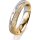 Ring 18 Karat Gelbgold/950 Platin 4.5 mm kristallmatt 3 Brillanten G vs Gesamt 0,035ct