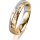 Ring 18 Karat Gelbgold/950 Platin 4.5 mm diamantmatt 3 Brillanten G vs Gesamt 0,035ct