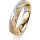 Ring 18 Karat Gelbgold/950 Platin 4.5 mm kristallmatt 4 Brillanten G vs Gesamt 0,025ct