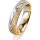 Ring 18 Karat Gelbgold/950 Platin 5.0 mm kristallmatt 1 Brillant G vs 0,025ct