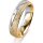 Ring 18 Karat Gelbgold/950 Platin 5.0 mm kreismatt 3 Brillanten G vs Gesamt 0,040ct