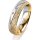 Ring 18 Karat Gelbgold/950 Platin 5.0 mm kristallmatt 3 Brillanten G vs Gesamt 0,040ct