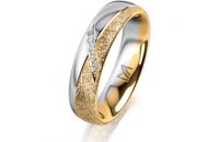 Ring 18 Karat Gelbgold/950 Platin 5.0 mm kristallmatt 5...