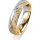 Ring 18 Karat Gelbgold/950 Platin 5.0 mm kristallmatt 5 Brillanten G vs Gesamt 0,035ct