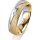 Ring 18 Karat Gelbgold/950 Platin 5.5 mm kreismatt 1 Brillant G vs 0,035ct