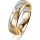 Ring 18 Karat Gelbgold/950 Platin 5.5 mm l&auml;ngsmatt 3 Brillanten G vs Gesamt 0,050ct