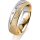 Ring 18 Karat Gelbgold/950 Platin 5.5 mm kreismatt 3 Brillanten G vs Gesamt 0,050ct