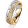 Ring 18 Karat Gelbgold/950 Platin 5.5 mm kristallmatt 3 Brillanten G vs Gesamt 0,050ct