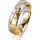 Ring 18 Karat Gelbgold/950 Platin 5.5 mm diamantmatt 3 Brillanten G vs Gesamt 0,050ct