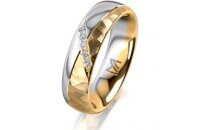 Ring 18 Karat Gelbgold/950 Platin 5.5 mm diamantmatt 5...